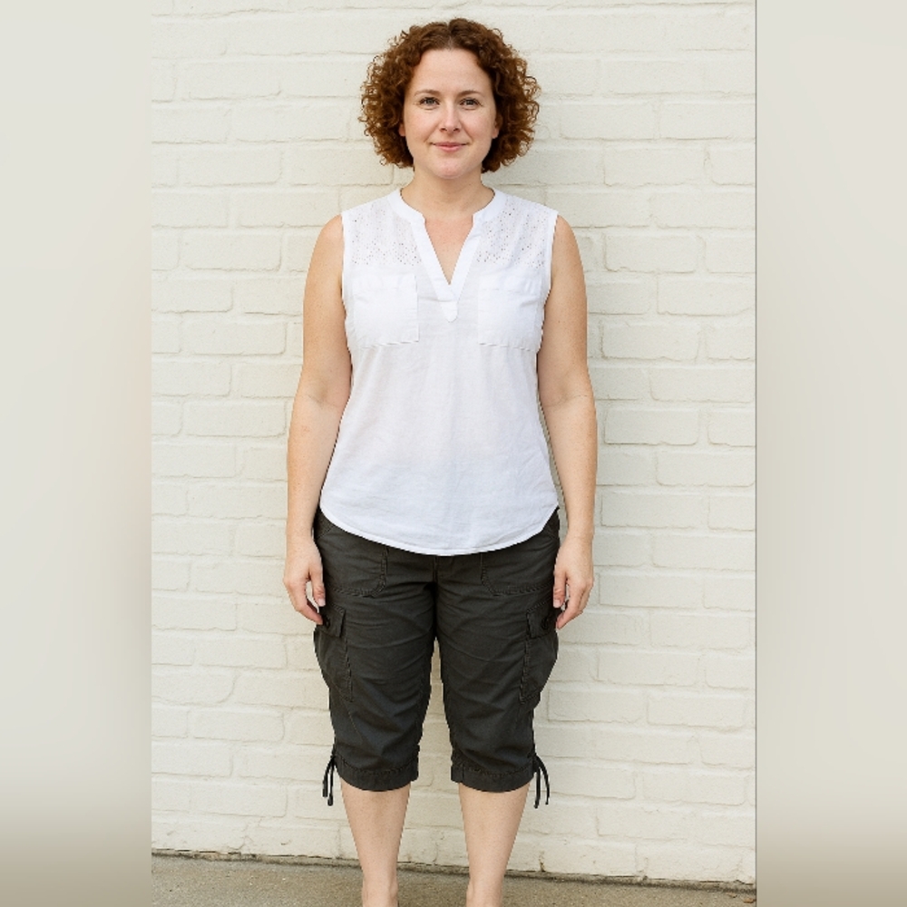 NORTH FACE Charcoal Gray Cargo Capri Pants Sz6